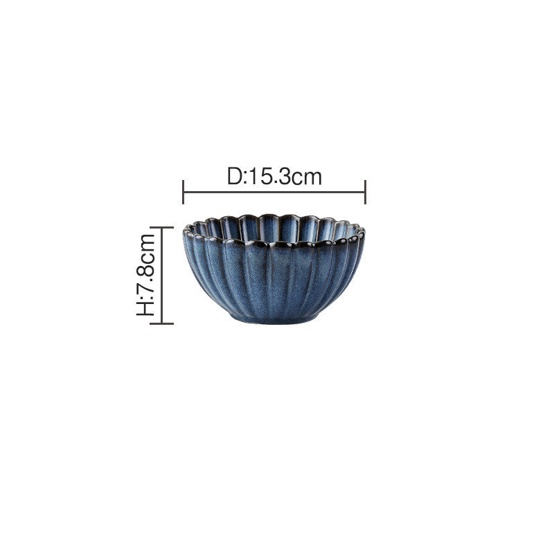 Japanese Retro Kiln Changed Chrysanthemum Dish Ceramic Tableware