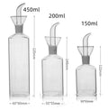 Home Kitchen Transparent Square Glass Oiler
