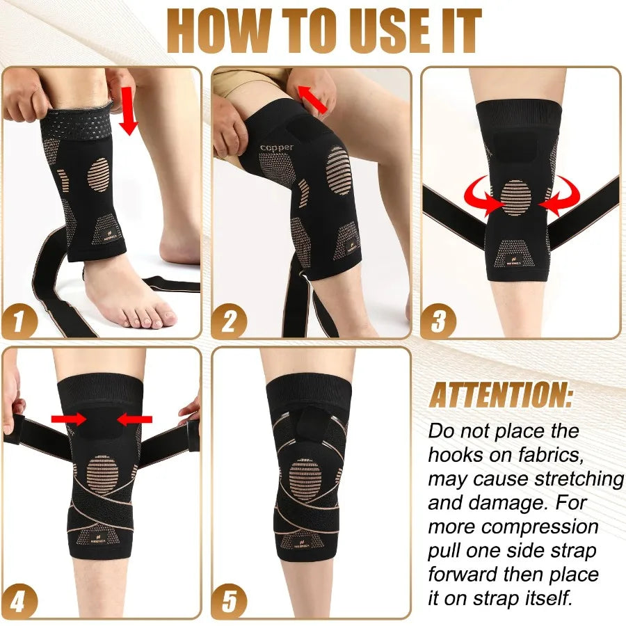 Copper Ion Sports Knee Brace - Warm Breathable Spandex Knee Support for Training Daily Wear, Reliable & Comfortable