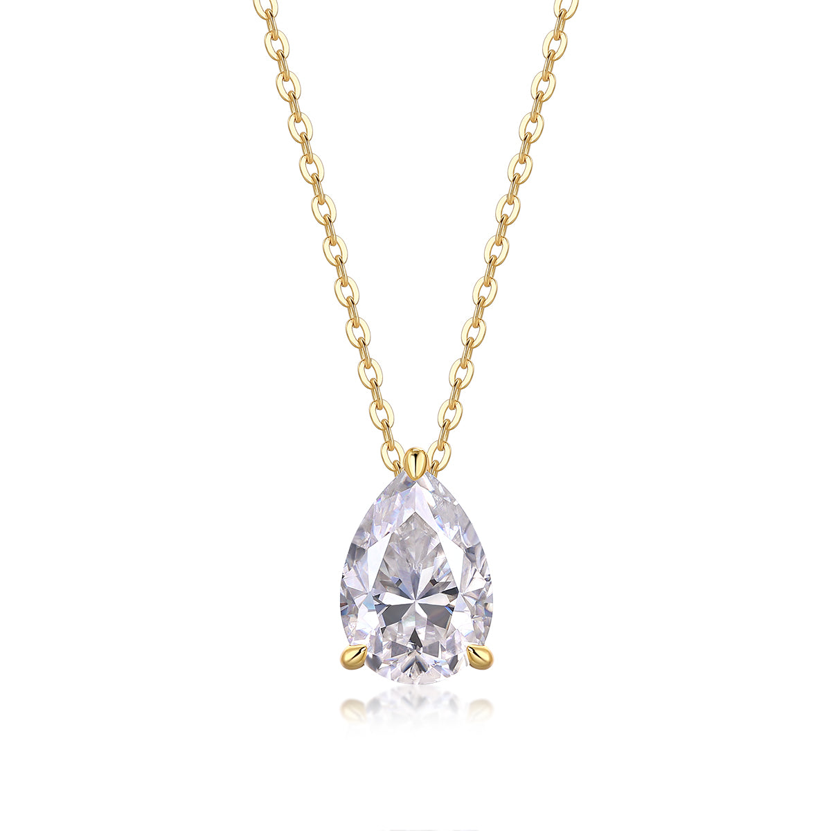 1Under The Moon - A Fashionable And Trendy Diamond Pendant Necklace Set With Pear-shaped Moissanite S925 Sterling Silver And Gold Plating Prohibit TikTok sales