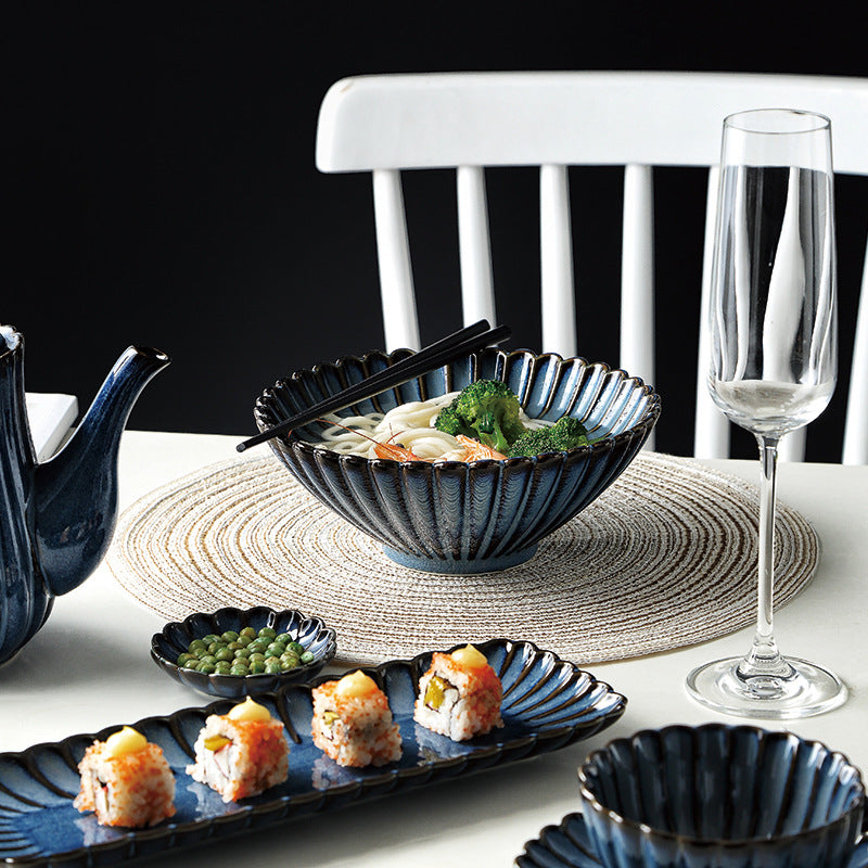 Japanese Retro Kiln Changed Chrysanthemum Dish Ceramic Tableware