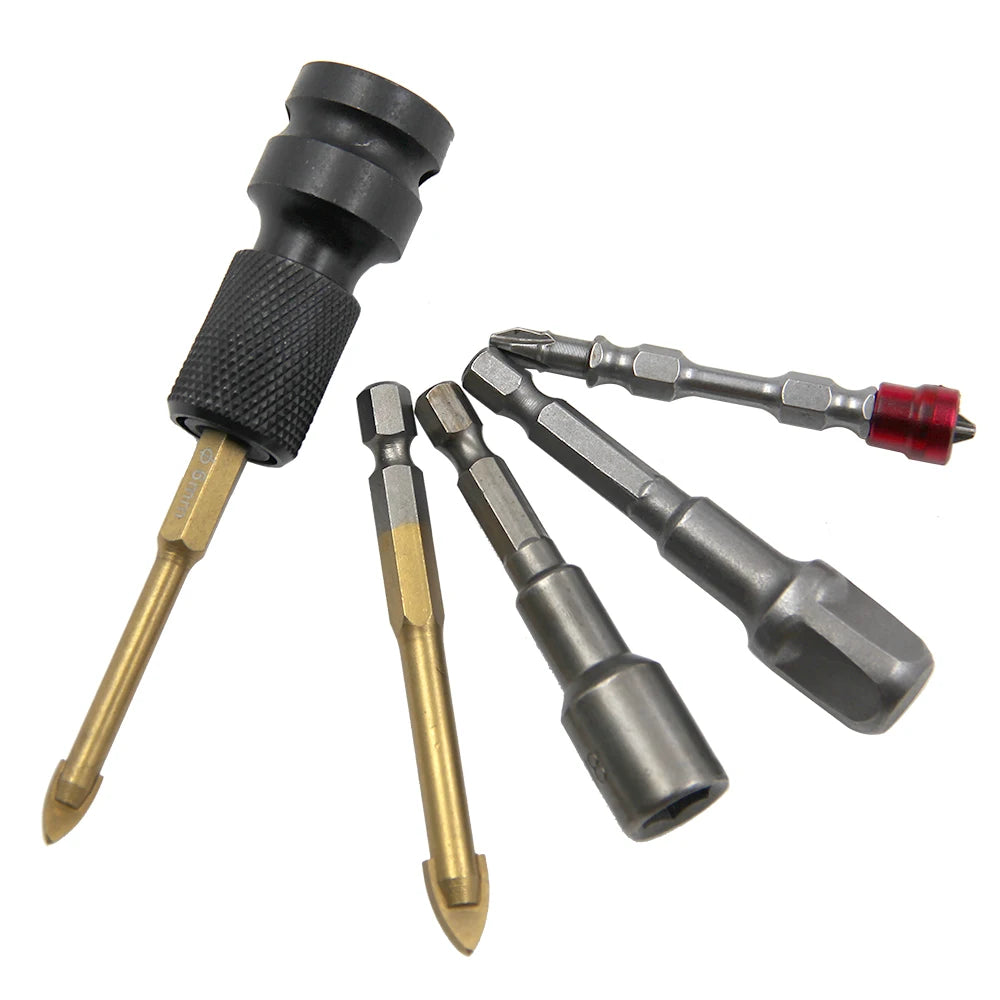 1/2 square handle air cannon to internal hexagon 1/4 hexagon handle electric wrench telescopic conversion head socket power tool