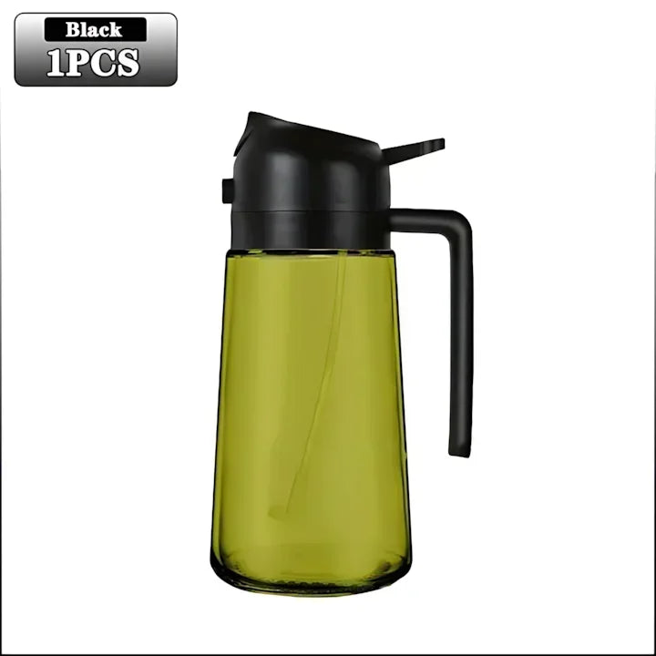 Dark shadow oil spray bottle，Dedicated kitchen，Two combinations，An olive oil dispenser，Dark green glass oil bottle
