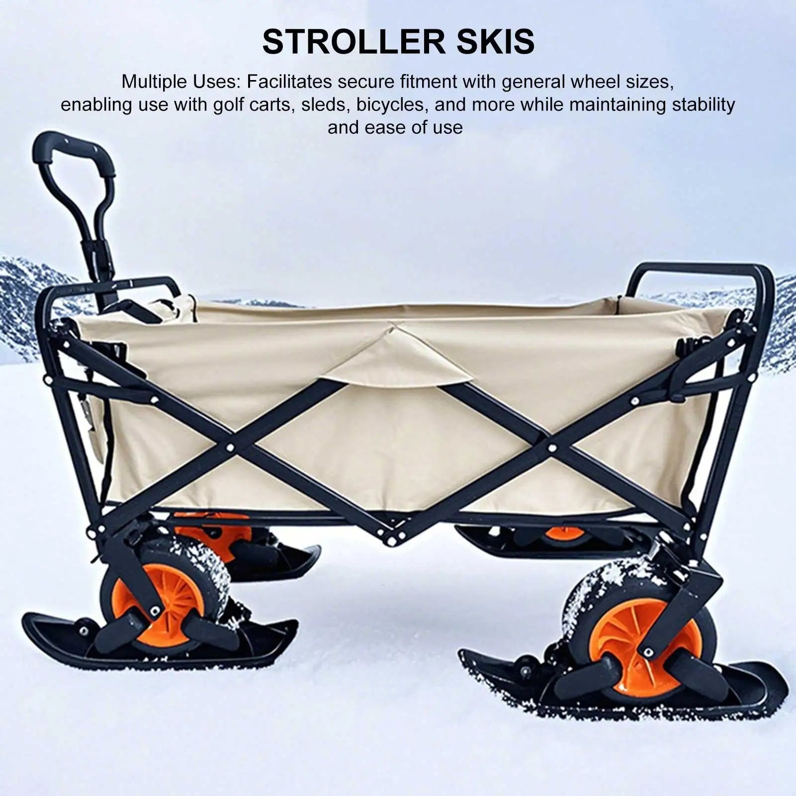 Scooter Ski Sled Kids Winter Balance Scooter Ski Board Sled Skiing Attachment For Bicycle Outdoor Sports Lakeside Paths Resort
