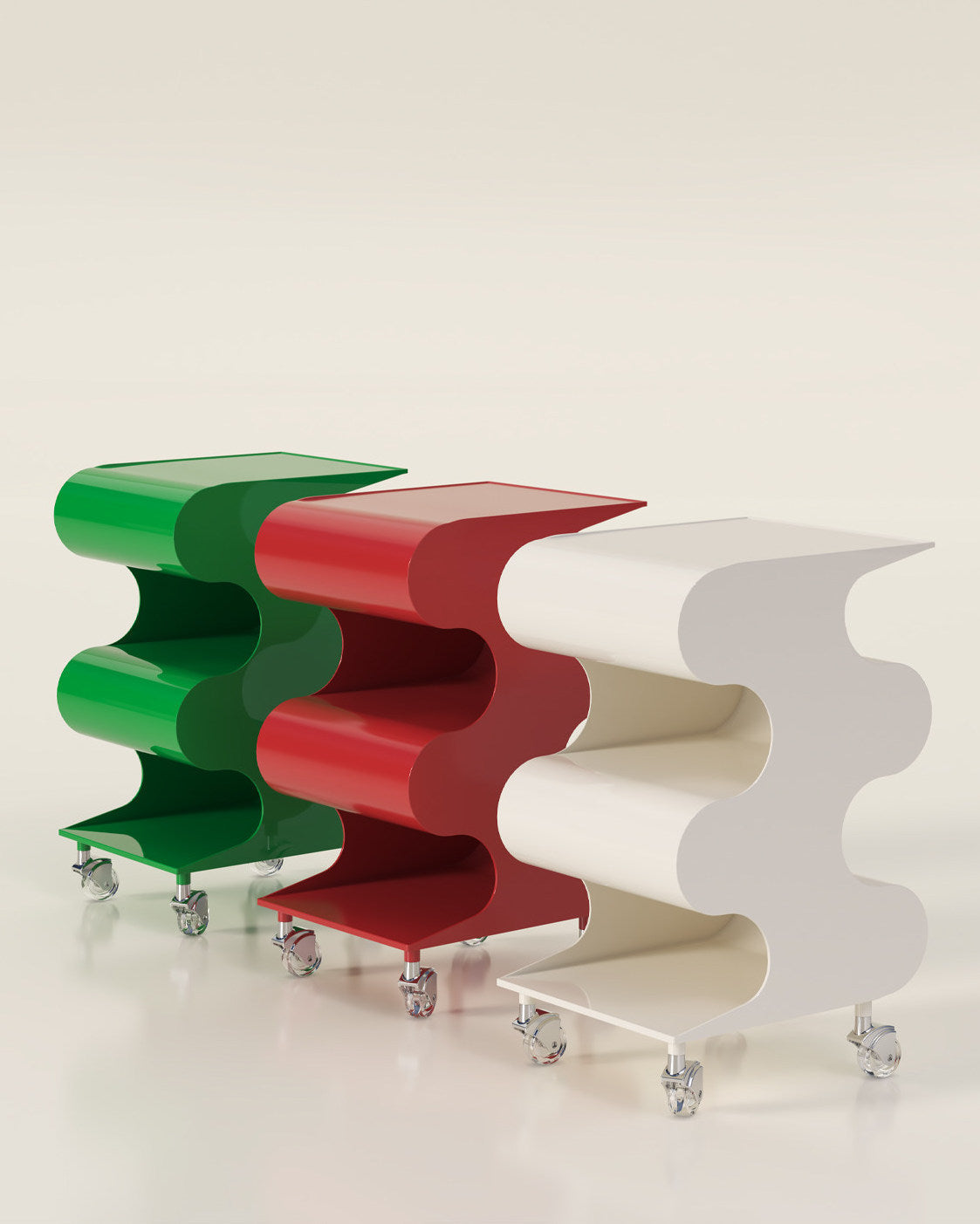 Modern Curved Rolling Cart