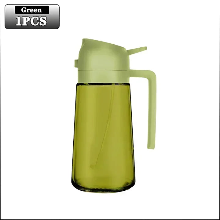 Dark shadow oil spray bottle，Dedicated kitchen，Two combinations，An olive oil dispenser，Dark green glass oil bottle