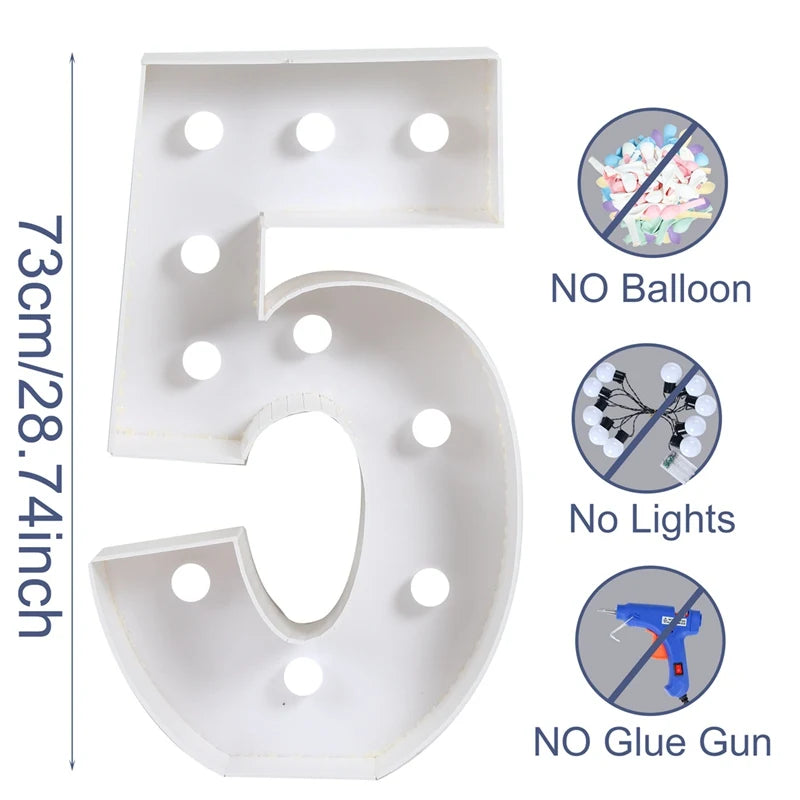 73cm Giant Figure Balloon Filling Box 1st Birthday Balloon Number 40 50 60 Balloon Frame Wedding Party Decoration Baby Shower