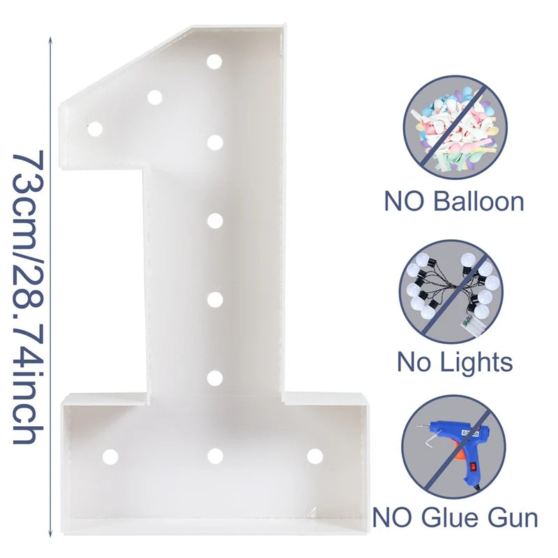 73cm Giant Figure Balloon Filling Box 1st Birthday Balloon Number 40 50 60 Balloon Frame Wedding Party Decoration Baby Shower