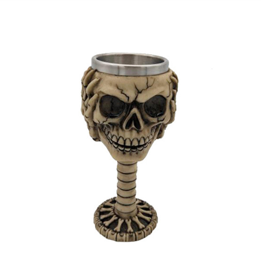 3D Skull Mug A Resin-Infused Double-Walled Stainless Steel Mug For Coffee And Water