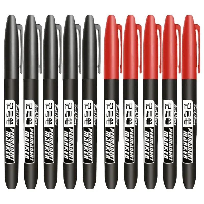 6-20PCs/Set PermanentMarker Pen Fine Point Waterproof Markers Thin Nib Crude Nib Black Blue Red Ink 1.5mm Fine Color Marker Pens