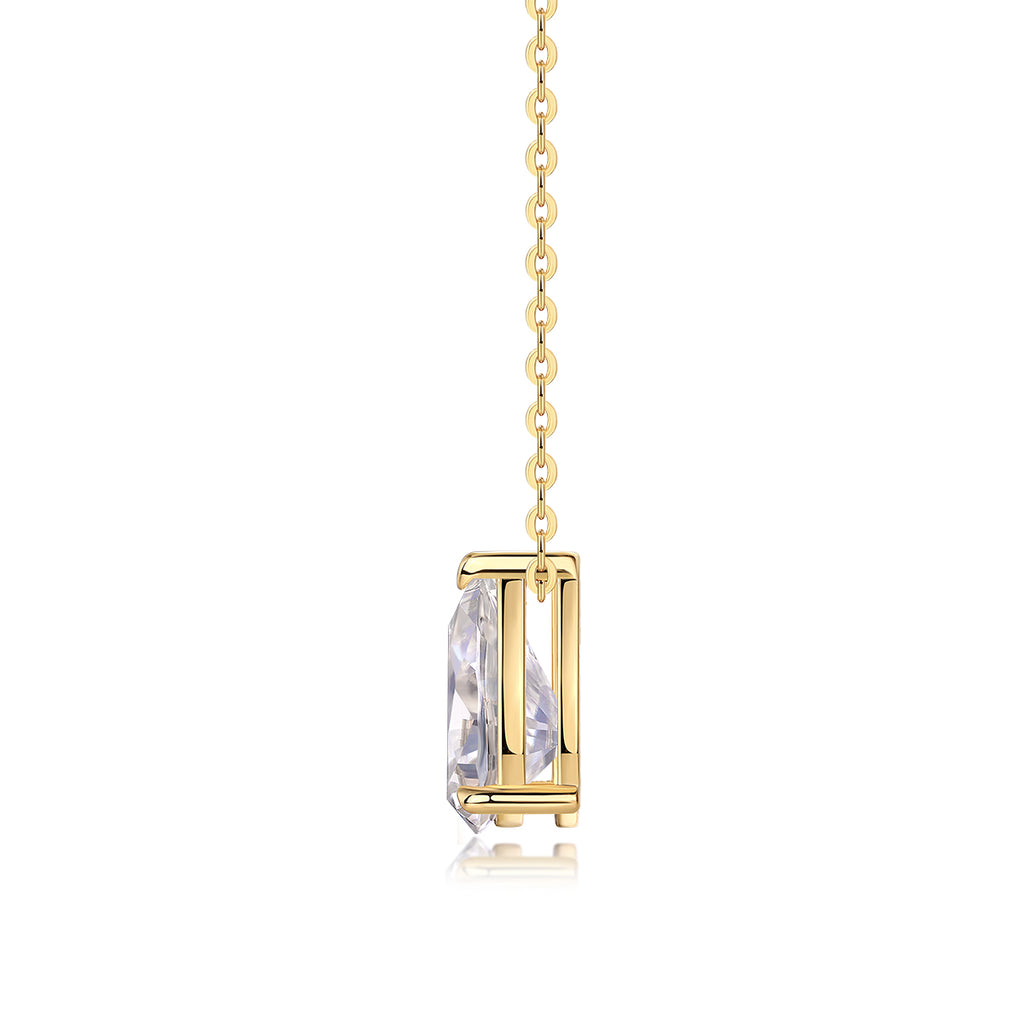 1Under The Moon - A Fashionable And Trendy Diamond Pendant Necklace Set With Pear-shaped Moissanite S925 Sterling Silver And Gold Plating Prohibit TikTok sales