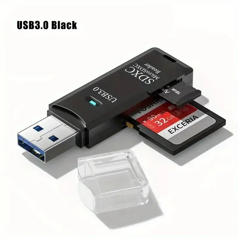 2-in-1 Multi Functional  USB 3.0 Card ReaderMicro SD TFMemoryCardReaderUSBFlashDrive CardreaderAdapter For PCLaptops Accessories