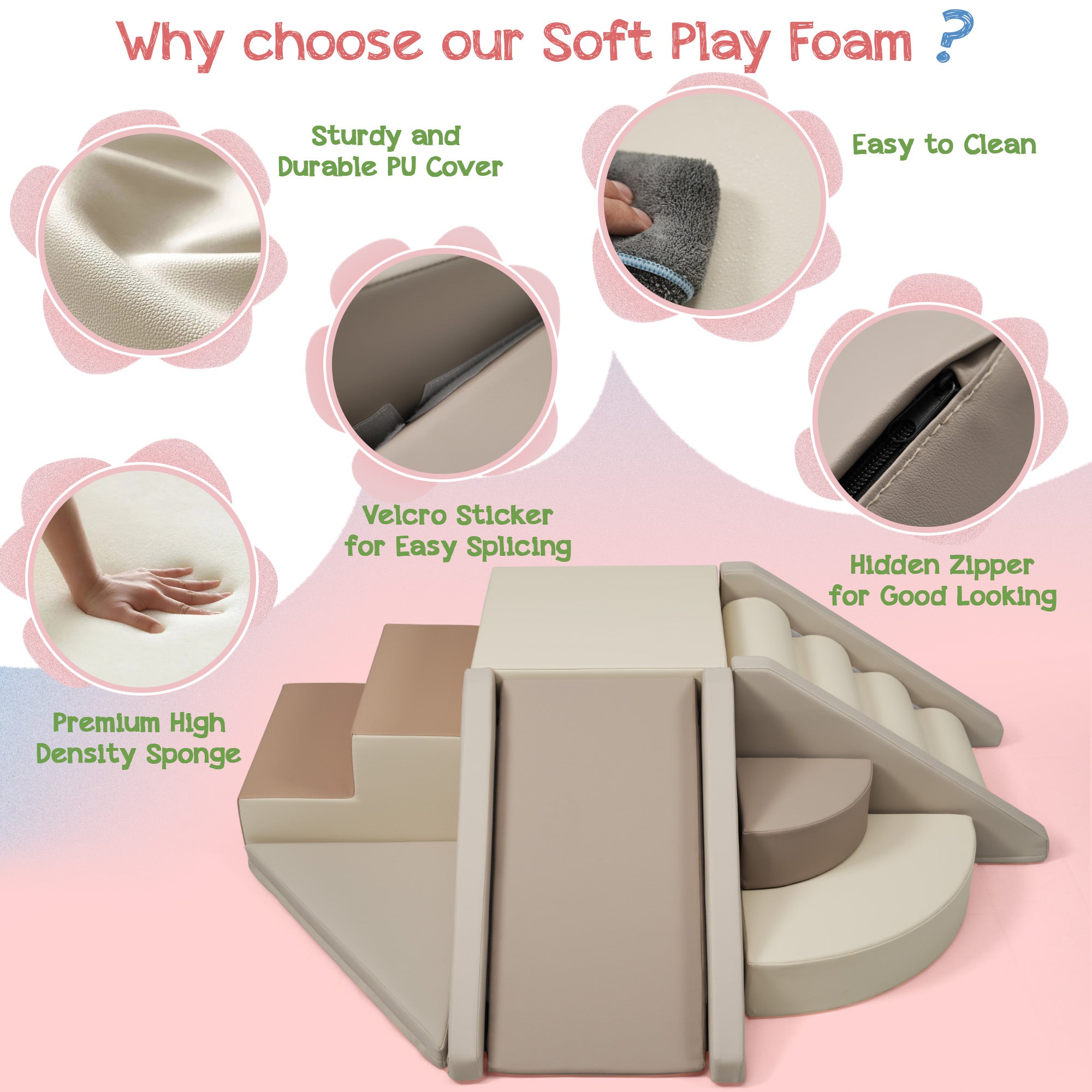 9-Piece Kids Climb & Crawl Soft Foam, Block Activity Play Set For Child, Toddler Toys Indoor, Baby Climbing Toys, Child Playtime Corner Climber Foam