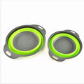 1/2pcs Silicone Round Folding Vegetable Fruits Washing Drain Basket Colander Strainer Collapsible Drainer Kitchen Tool