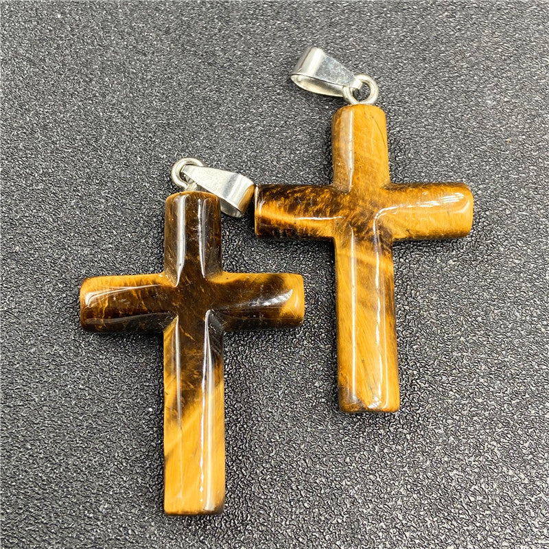 Natural Stone Powder Crystal Agate Semi-precious Stone Cross