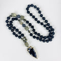 Natural Stone Volcanic Stone Beads Black Arrow String Necklace