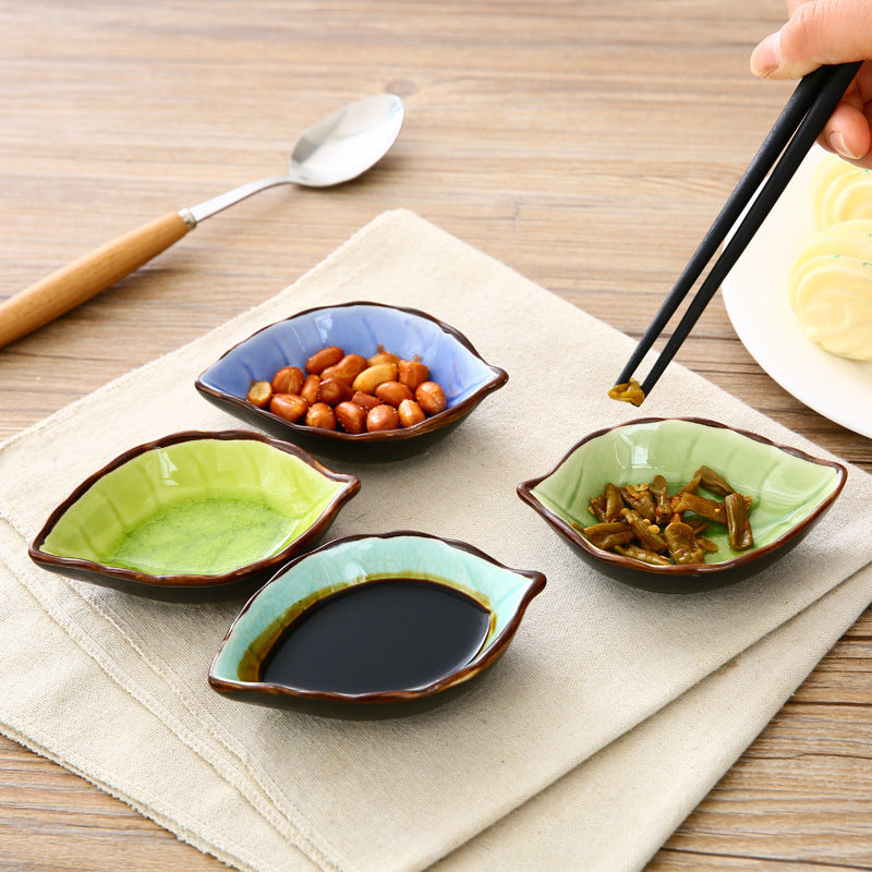 Kitchen Seasoning Dish Ice Cracked Glazed Bone Dish Vinegar Dish Soy Sauce Dish