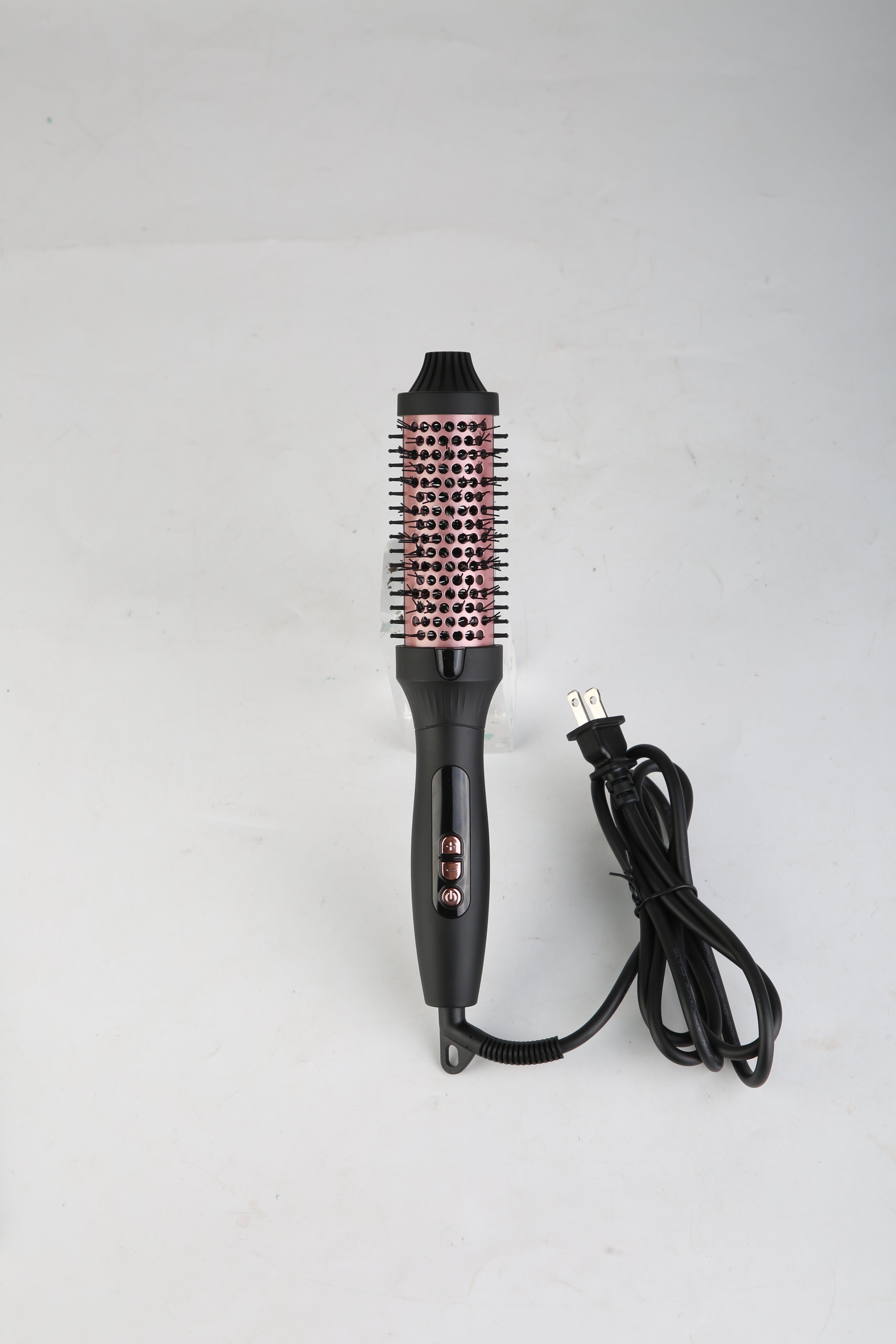 1Pc 3 In 1 Thermal Brush Hair Curler Brush Hair Curler Straightener With 10 Heating Levels 30S Fast Heating Fit For All Hair Types For Home Travel