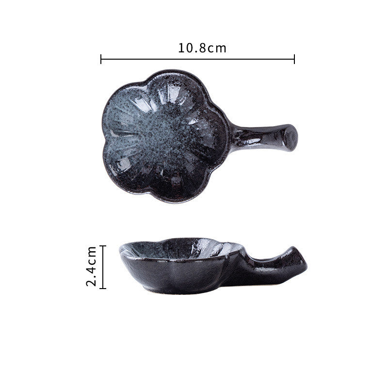 Japanese-style Household Ceramic Flavour Dish With Handle