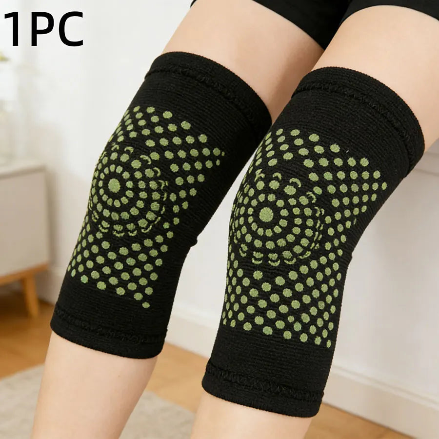 Latex Self-Heating Knee Brace with Moxa Warmth, Extended Warm Knee Support for Daily Comfort & Protection