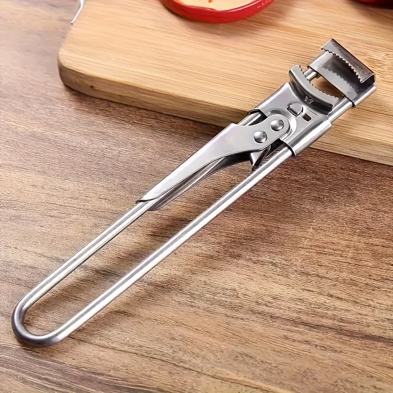 A sturdy and durable kitchen tool suitable for cans and bottles, adjustable manual stainless steel can opener, multifunctional