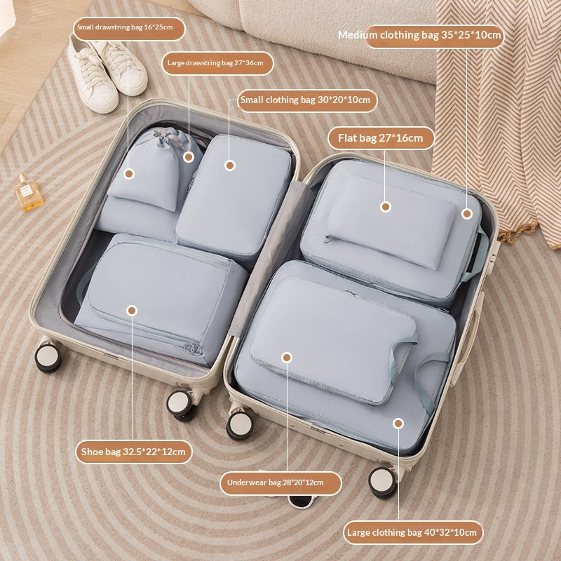 Compressible Travel Storage Bags Set - 6-Piece Luggage Organizers For Compartmentalized Packing Cubes