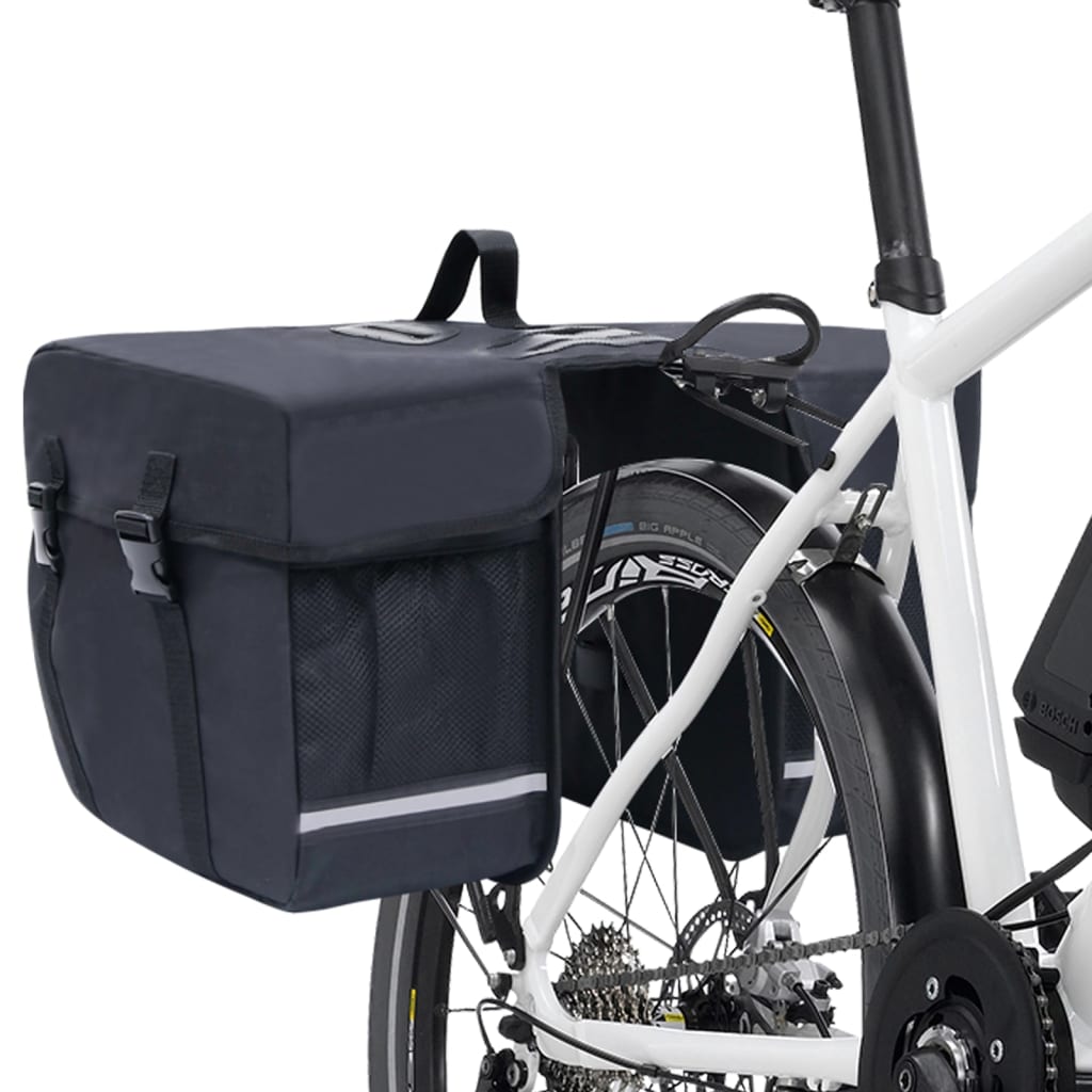 Double Bicycle Pannier for Luggage Rack, Waterproof, 35 L, Black