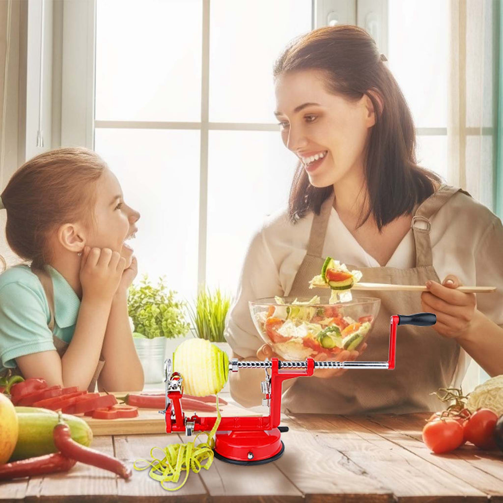 3 In 1 Fruit Peeler Manual Rotation Potato Fruit Core Slicer Kitchen Hand Cracking Corer With Zinc Alloy Peeler Suction Base