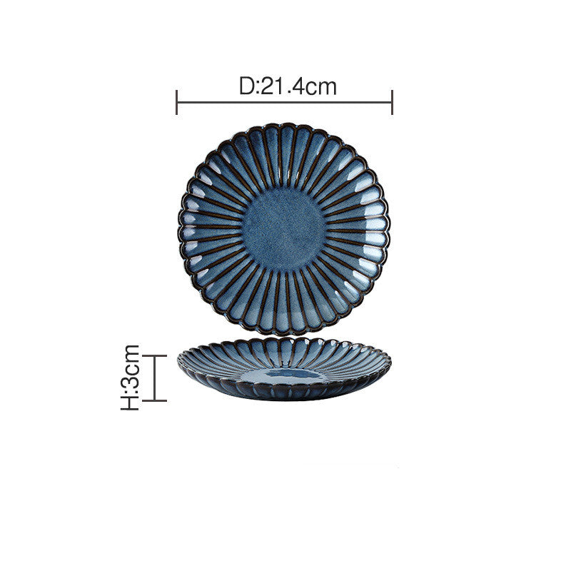 Japanese Retro Kiln Changed Chrysanthemum Dish Ceramic Tableware