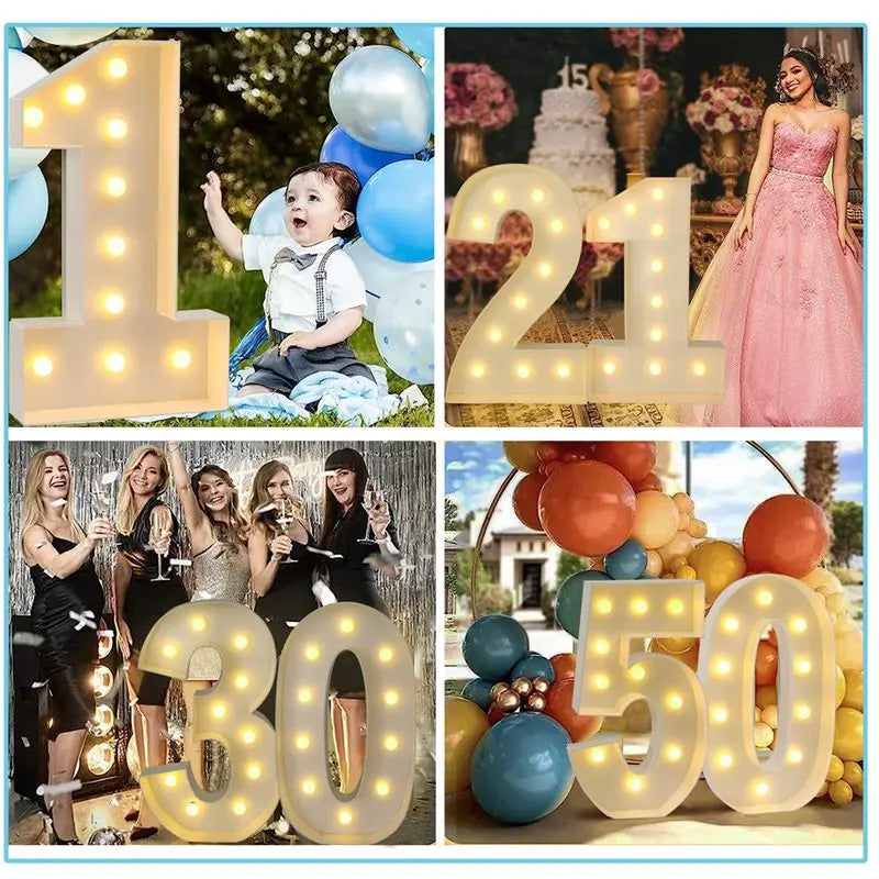 73cm Giant Figure Balloon Filling Box 1st Birthday Balloon Number 40 50 60 Balloon Frame Wedding Party Decoration Baby Shower