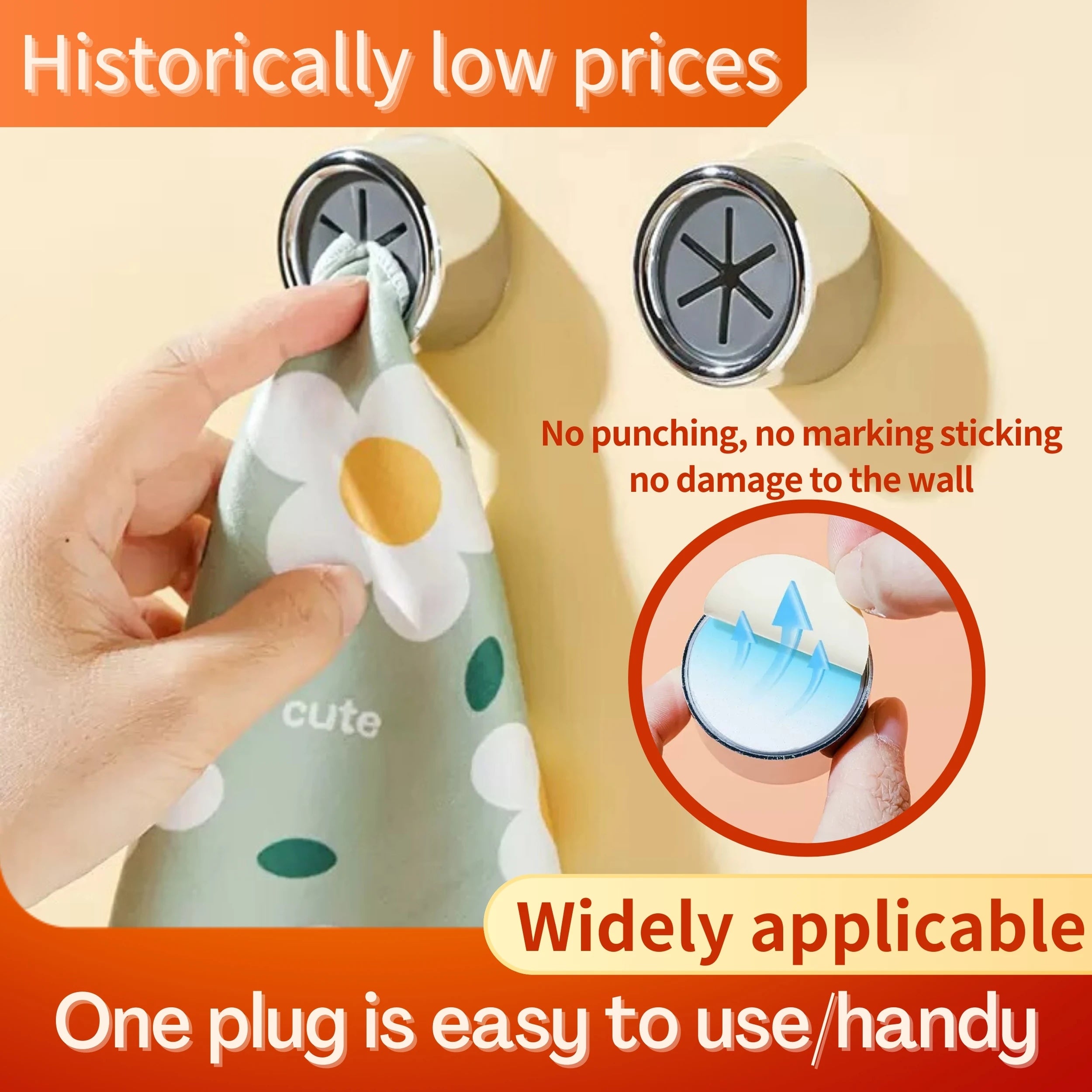 3PCS Non Punching Dishwashing Cloth Storage Clip Dishcloth Clip Kitchen Household Gloves Hook Towel Rack Hole Clip Wall Hanging