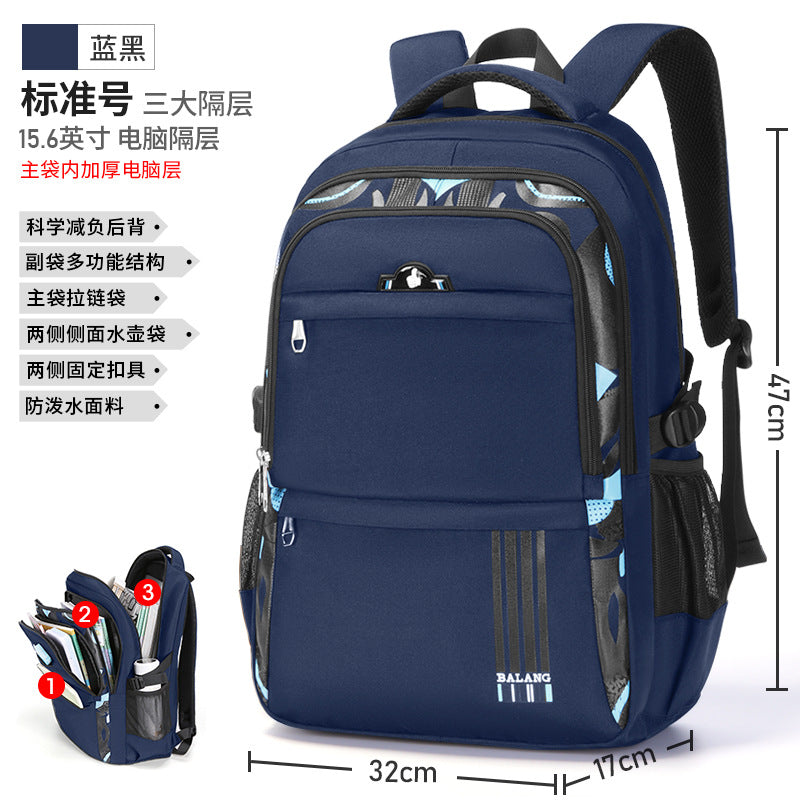 Backpack Men's Backpack Boys 4th, 5th, and 6th Grade Schoolbags, High School, Junior High School Students, Primary School Pupils