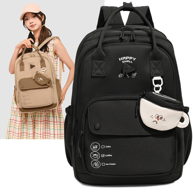 New Korean style INS collegiate style lightweight backpack for middle and high school students, fresh and versatile, high-aesthetic student backpack