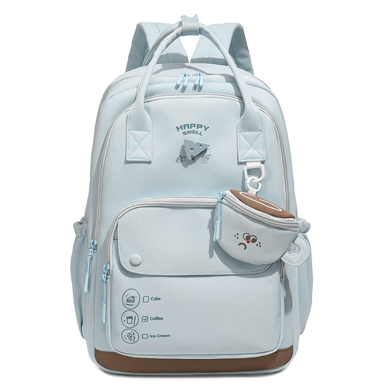 New Korean style INS collegiate style lightweight backpack for middle and high school students, fresh and versatile, high-aesthetic student backpack