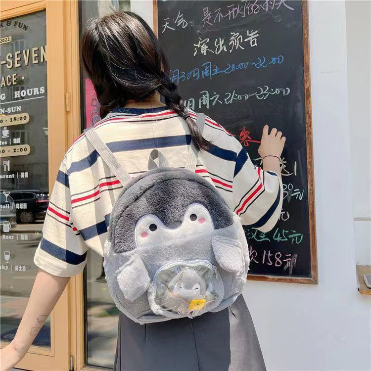 New Penguin Backpack Girl Cartoon JK Girl Doll Bag Pain Bag Doll Plush Casual Mini Book