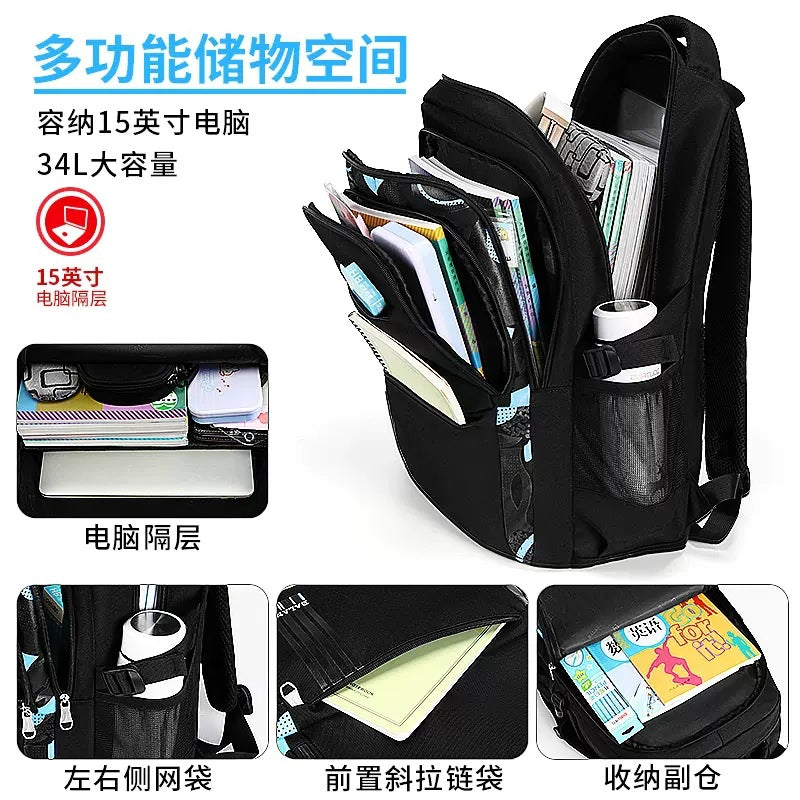 Backpack Men's Backpack Boys 4th, 5th, and 6th Grade Schoolbags, High School, Junior High School Students, Primary School Pupils