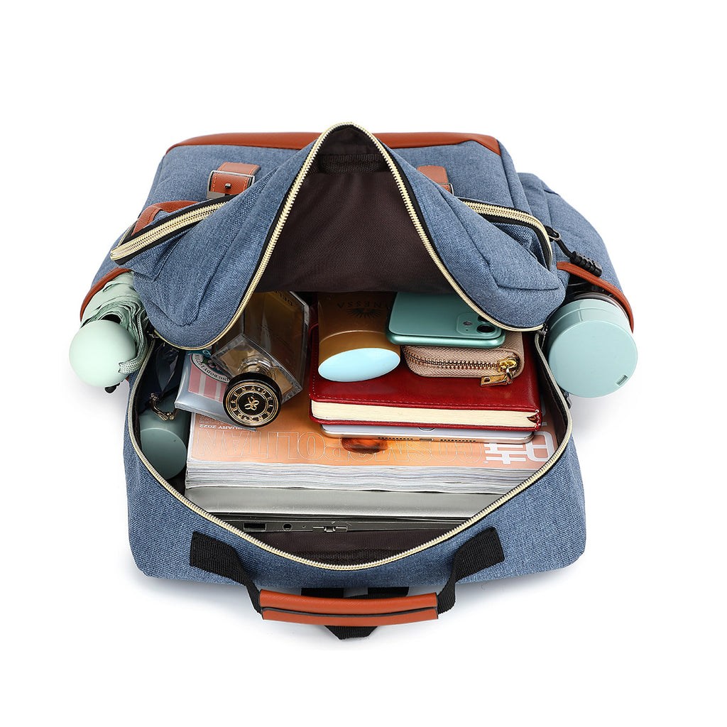 Foreign trade backpack men's personality school bag junior high school student school bag cross-border backpack travel bag large capacity oxford cloth