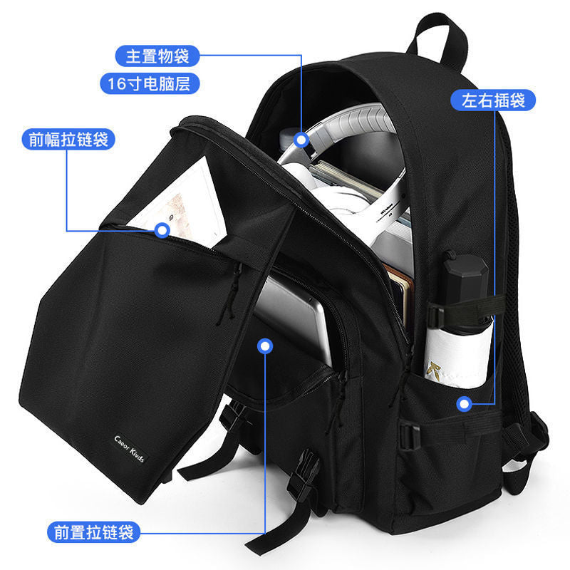 2023 new Korean version of the student backpack ins tide campus backpack for boys and girls large-capacity computer bags and school bags