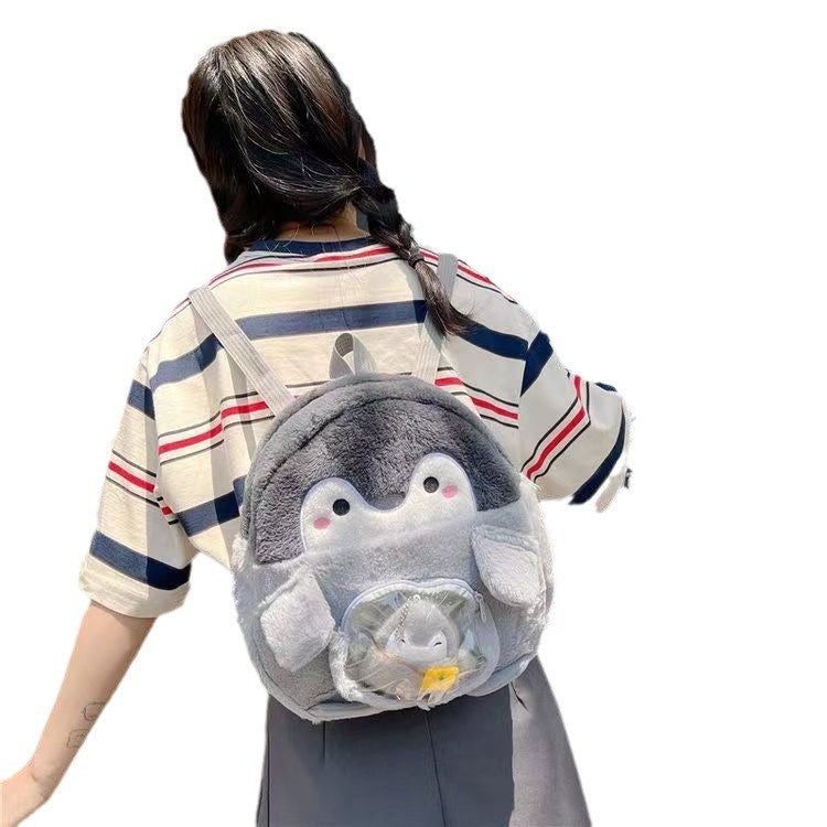 New Penguin Backpack Girl Cartoon JK Girl Doll Bag Pain Bag Doll Plush Casual Mini Book