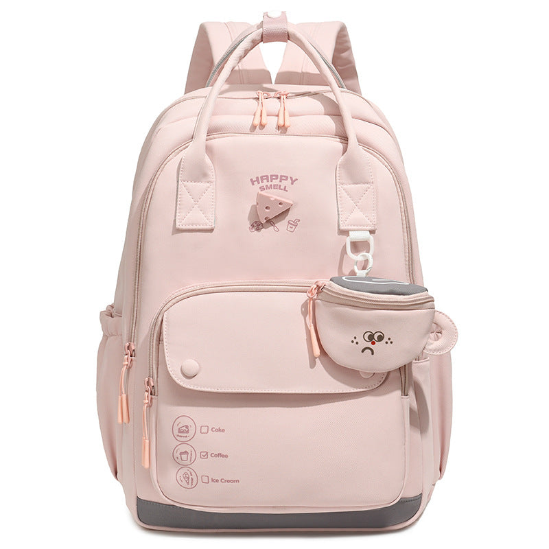 New Korean style INS collegiate style lightweight backpack for middle and high school students, fresh and versatile, high-aesthetic student backpack