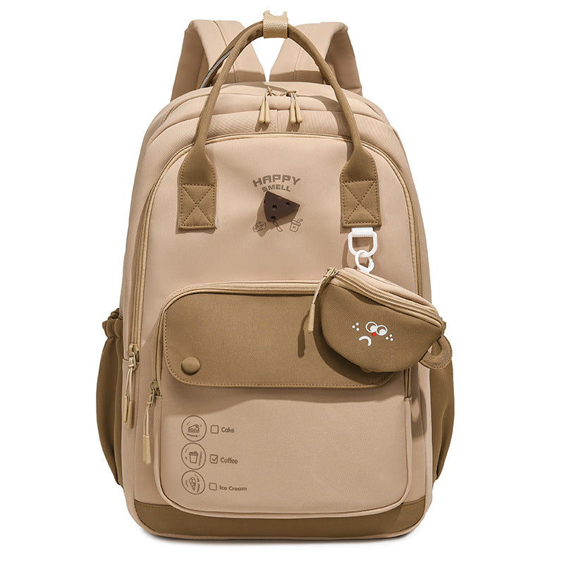 New Korean style INS collegiate style lightweight backpack for middle and high school students, fresh and versatile, high-aesthetic student backpack