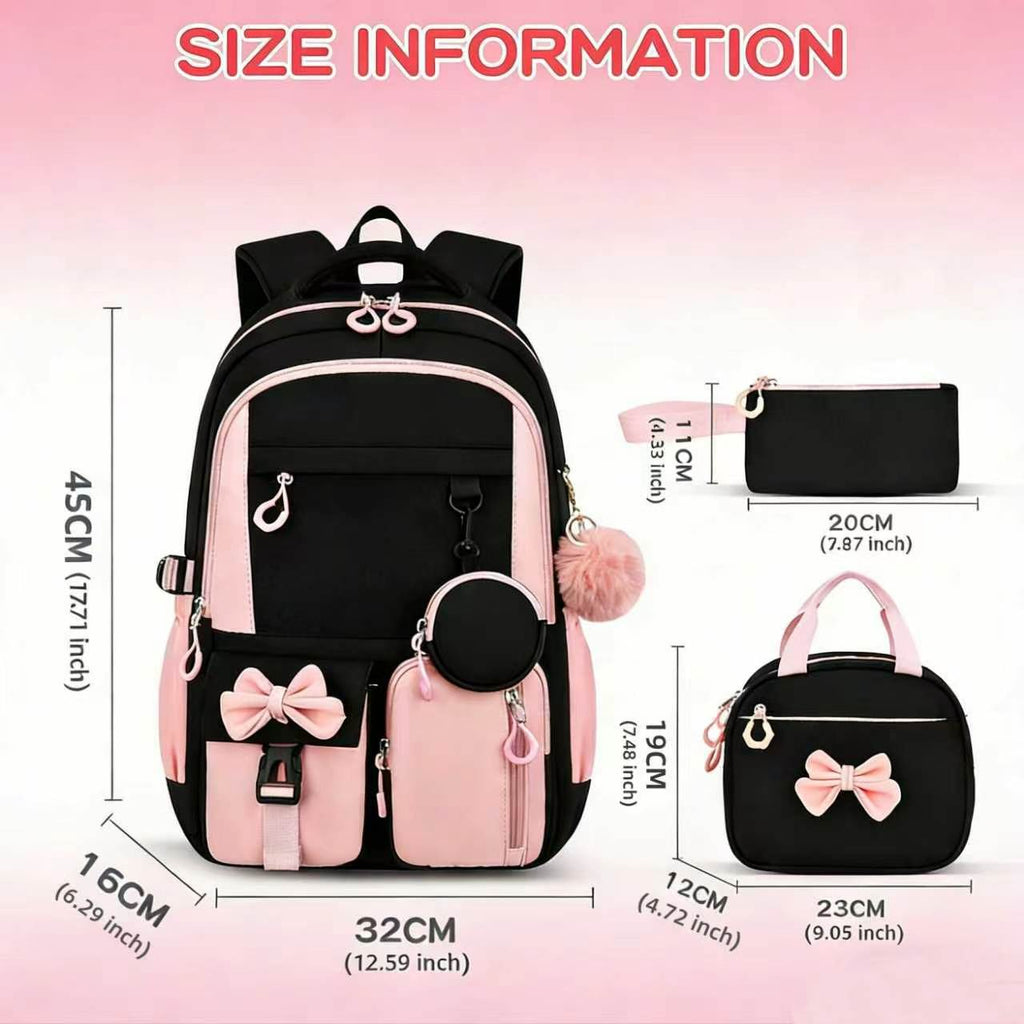 Cross-border new school backpack, high-value backpack, simple factory three-piece backpack, backpack, lunch bag, pen