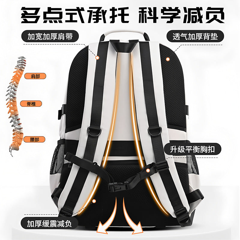 2026 New Lightweight Backpack for Primary and Middle School Students for Weight Reduction and Spine Protection for Middle School Students and High School Girls' Large Capacity Ultra-Light Backpack