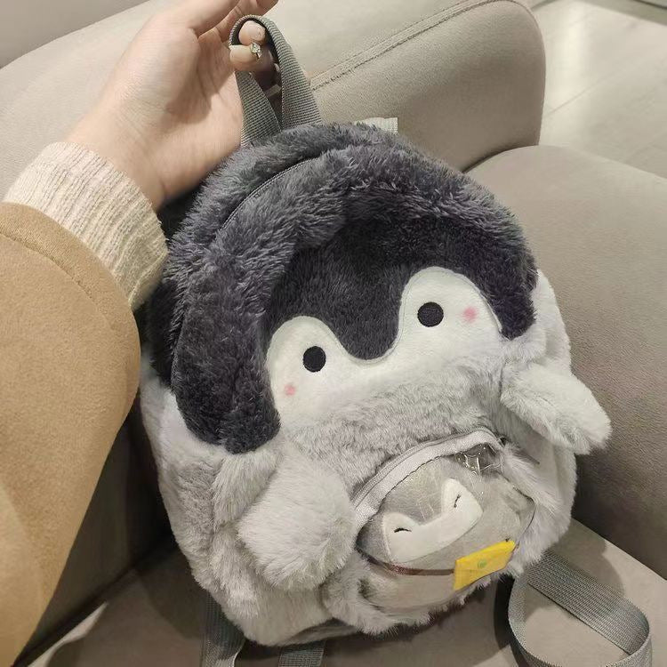 New Penguin Backpack Girl Cartoon JK Girl Doll Bag Pain Bag Doll Plush Casual Mini Book