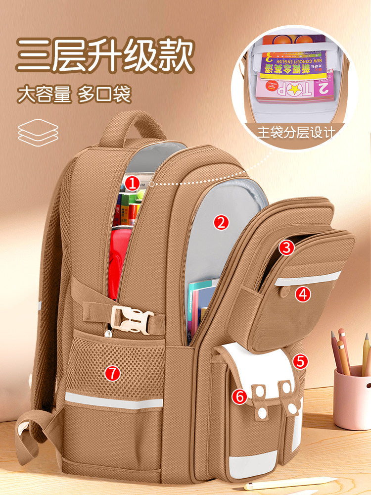 2026 new capybara school bag for elementary school girls ultra-light weight weight protection for boys from grades 1 to 3 to 6