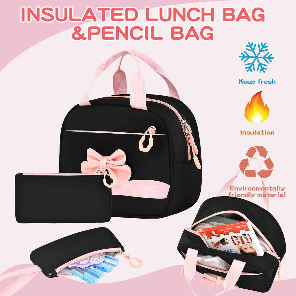 Cross-border new school backpack, high-value backpack, simple factory three-piece backpack, backpack, lunch bag, pen