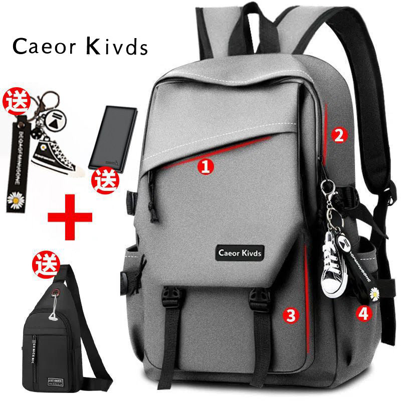 2023 new Korean version of the student backpack ins tide campus backpack for boys and girls large-capacity computer bags and school bags