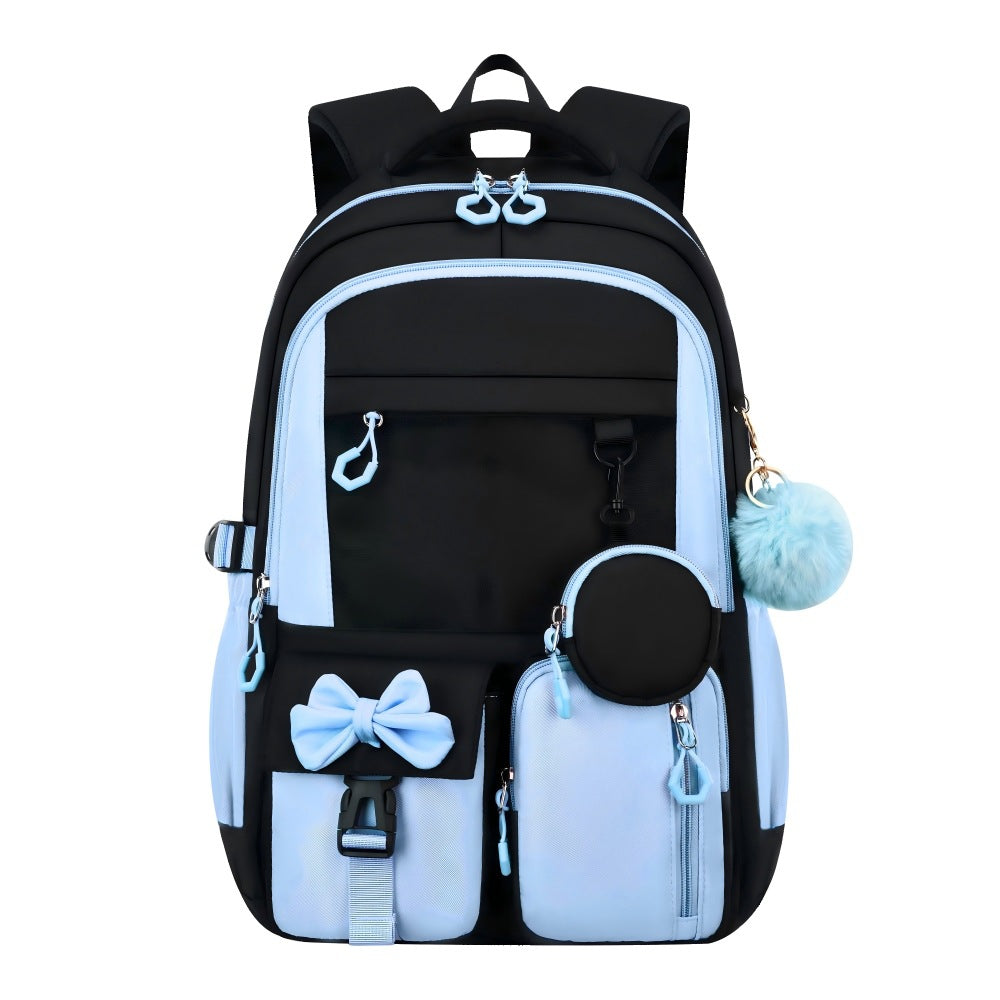 Cross-border new school backpack, high-value backpack, simple factory three-piece backpack, backpack, lunch bag, pen