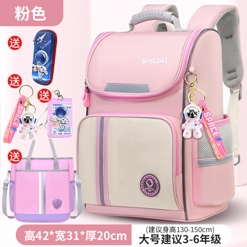 2026 new children's schoolbag for boys, primary school students, boys in grades 1, 2, 3 to 6, and for girls with a large capacity to reduce the burden and protect the spine