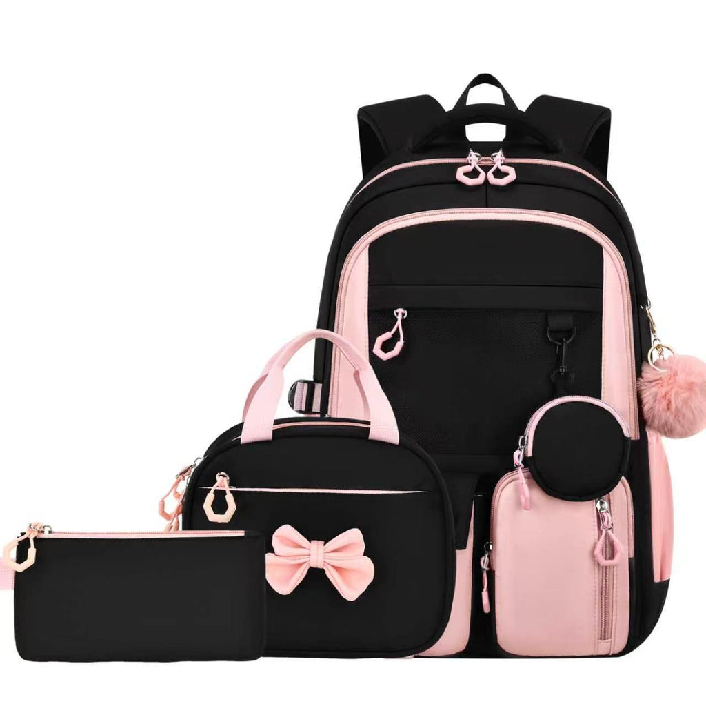 Cross-border new school backpack, high-value backpack, simple factory three-piece backpack, backpack, lunch bag, pen